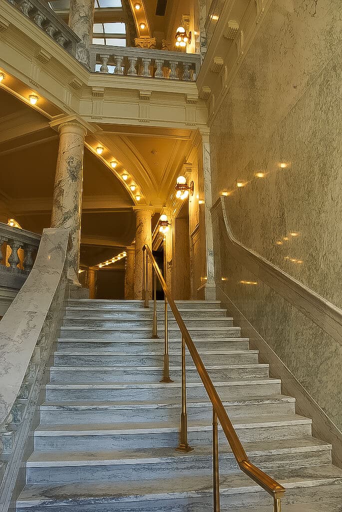 Inside State Capital On Staircase